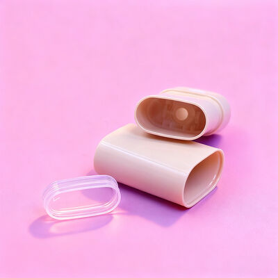 تغليف مزيل العرق القابل لإعادة الملء على شكل عصا بيضاوية مسطحة مخصصة بوزن 15 جرام و 20 جرام، حاويات واقية من الشمس للجسم، أنابيب تغليف مزيل العرق