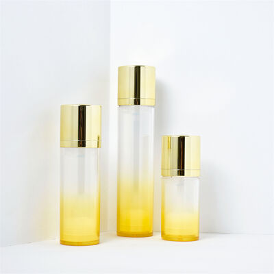 زجاجة مضخة فاخرة لمستحضرات التجميل بدون هواء 15 مل 30 مل 50 مل زجاجة سيروم بدون هواء بجدار مزدوج أبيض مع زجاجة مصنفرة